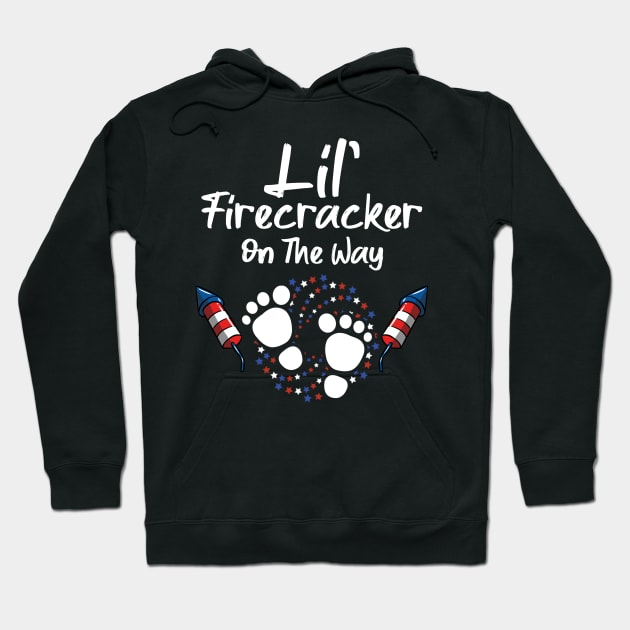 Little Firecracker On The Way american flag Hoodie by MarYouLi